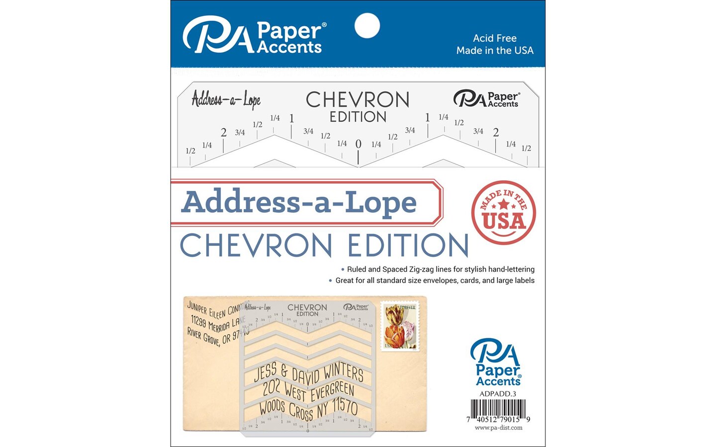 Address-a-Lope Plastic Template Chevron