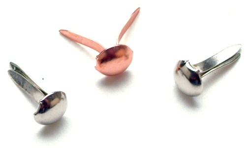 Creative Impressions Mini Metal Paper Fasteners 3mm 100/Pkg-Round - Metal Finishes