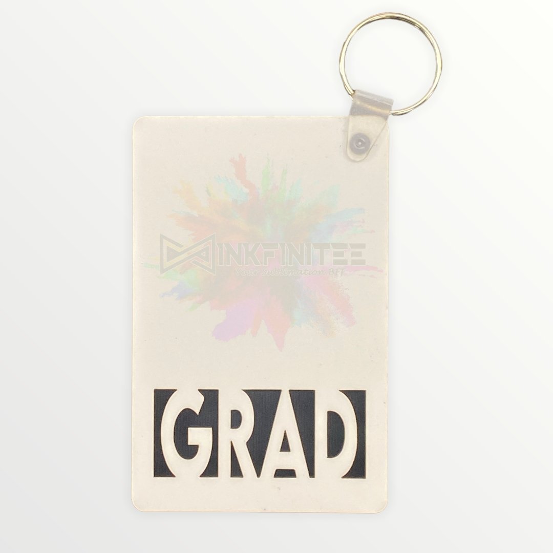 Sublimation GRAD Keychain Rectangle Hardboard USA Made single side