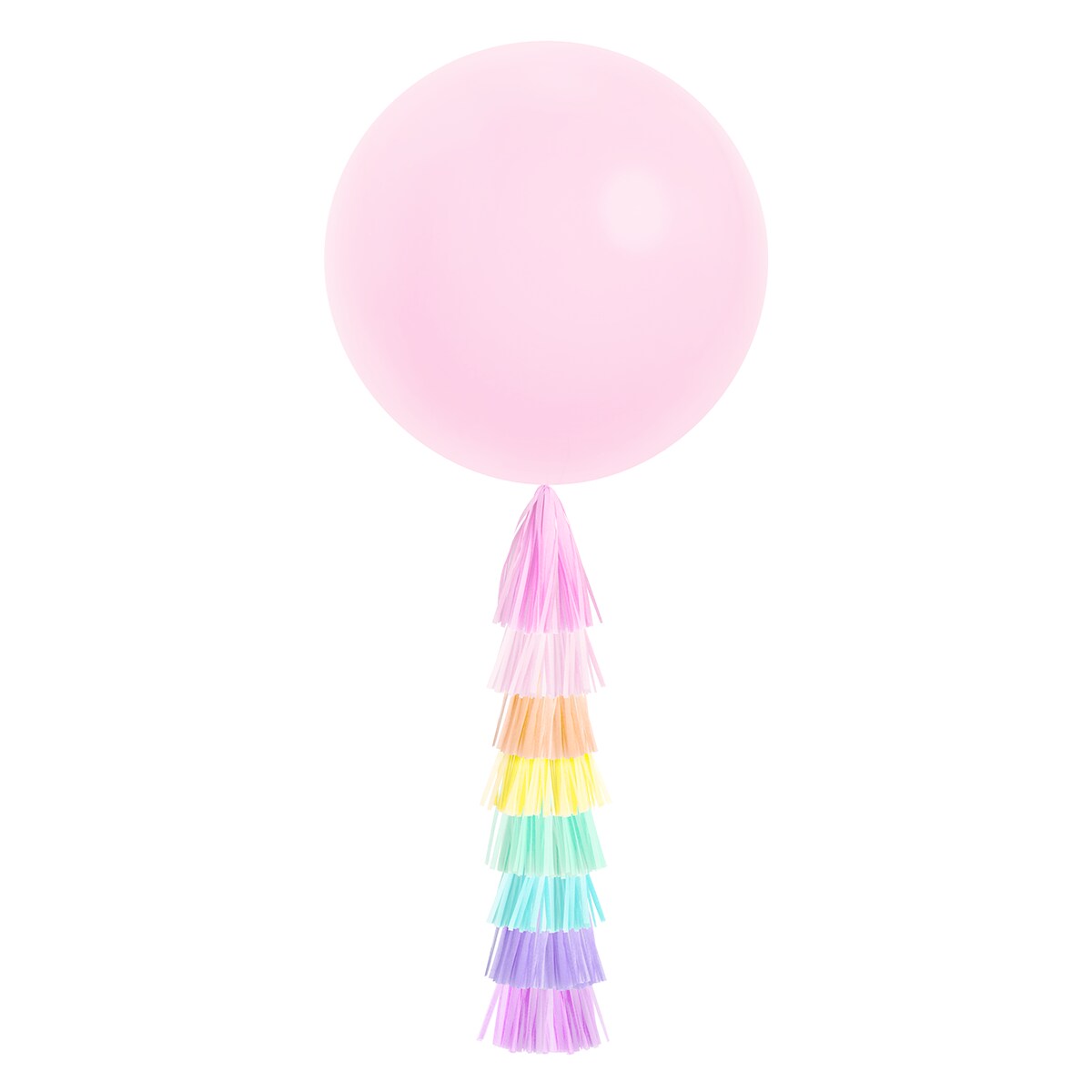 Jumbo Balloon &#x26; Tassel Tail - Pastel Rainbow
