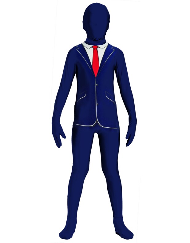 Child Blue Full Body Jumpsuit I&#x27;m Invisible Business Suit Costume