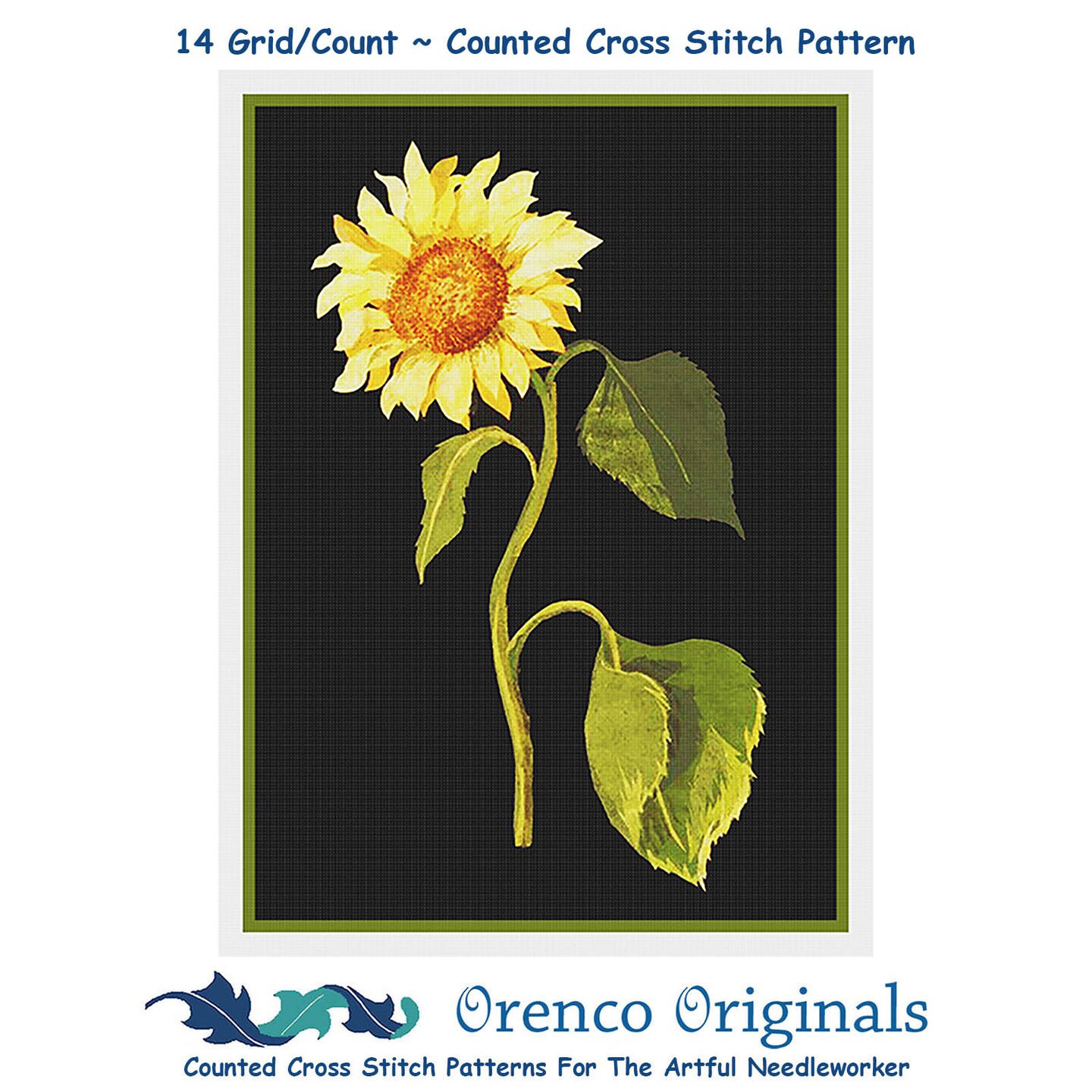 The Great Sunflower Flower by Mary Delany Counted Cross Stitch Pattern