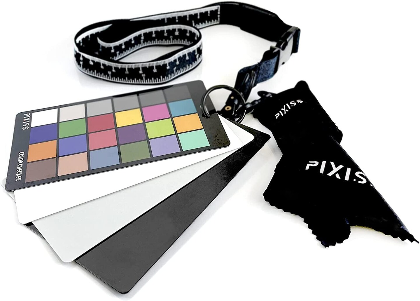 Pixiss Camera Color Correction White Balance Card, 4 In 1 Color Correction Card Set