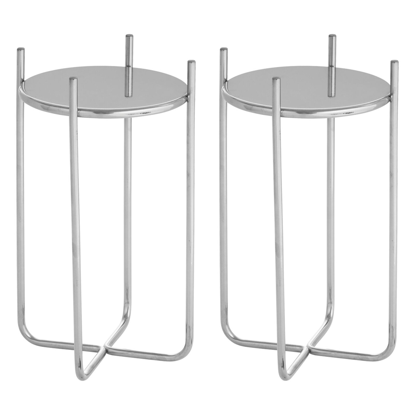 mDesign Metal Steel Modern 15&#x22; Tall Crisscross Plant Stand