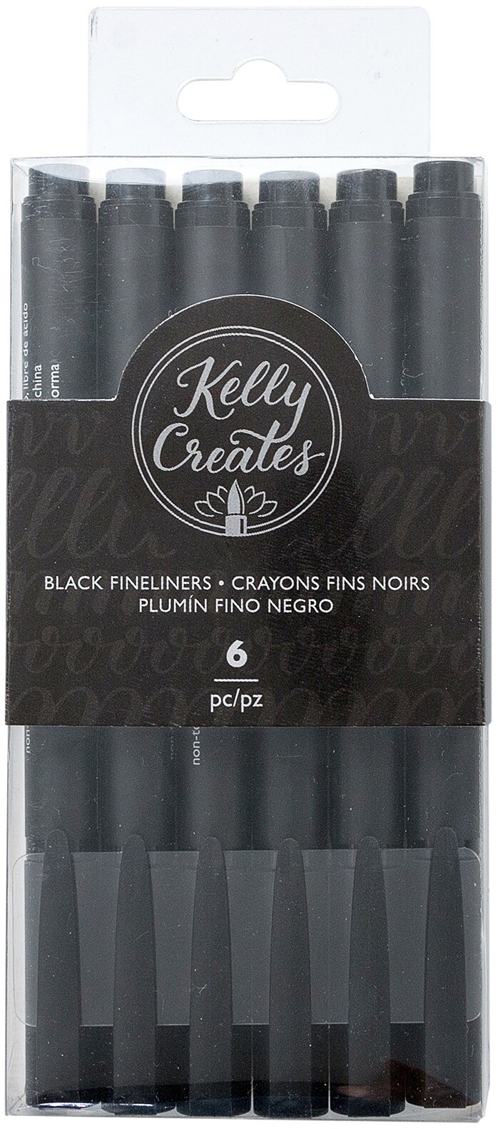 Kelly Creates Fineliners Pens 6/Pkg-Black