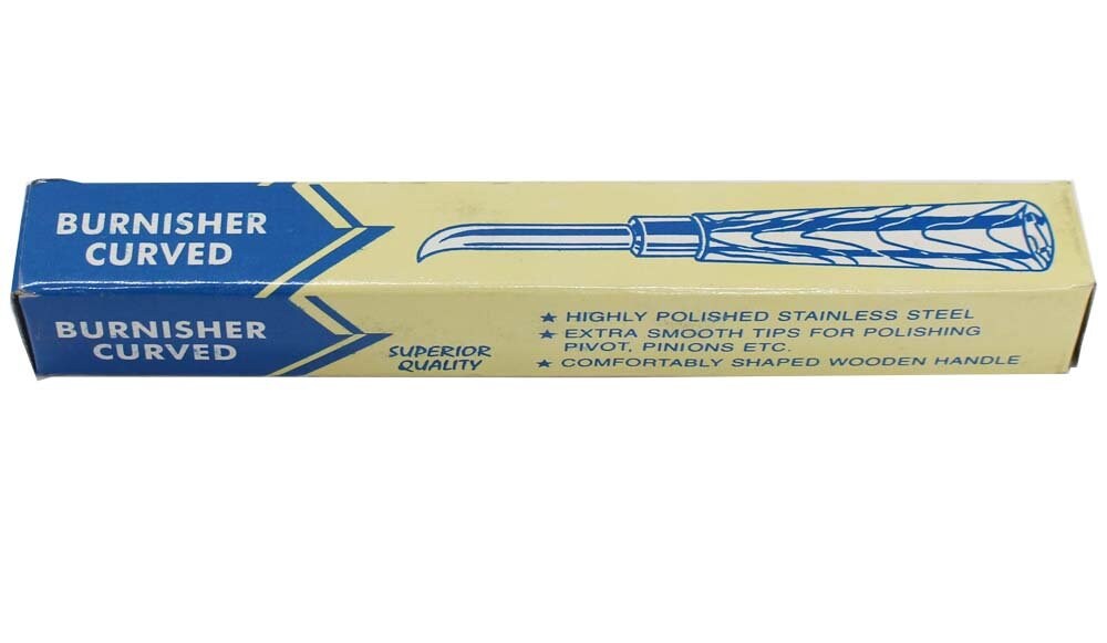 JEWEL TOOL 6 Inch Curved Burnisher with Wooden Handle - TJ9786