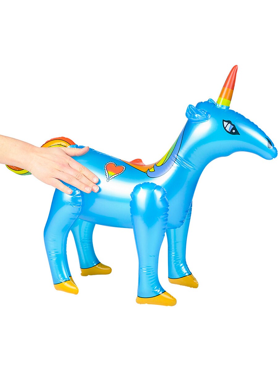 36&#x22; Blue Inflatable Unicorn Fairy Tail Fantasy Party Decoration