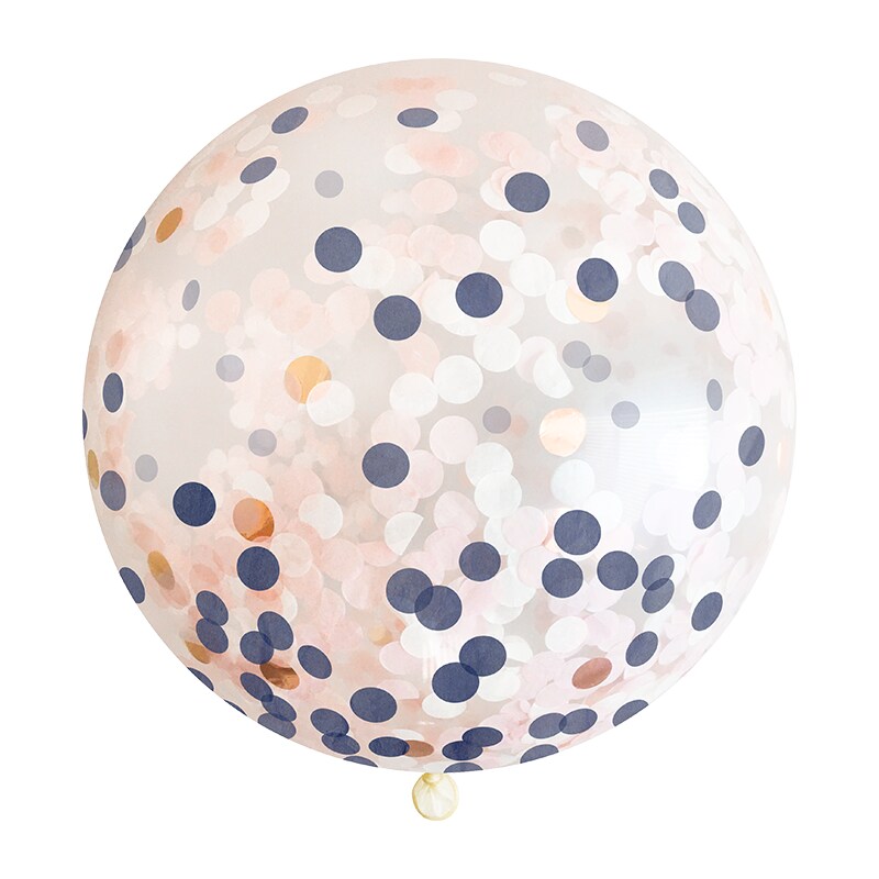 Jumbo Confetti Balloon - Navy, Blush &#x26; Rose Gold