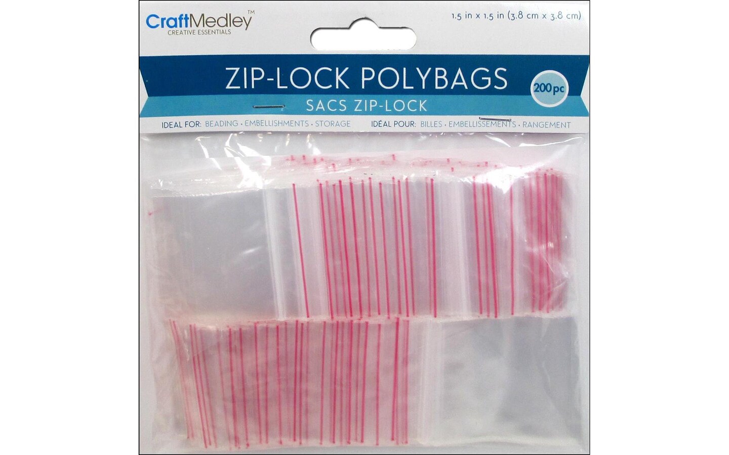 Multicraft Zip Lock Bag 1.5x1.5&#x22; 200pc