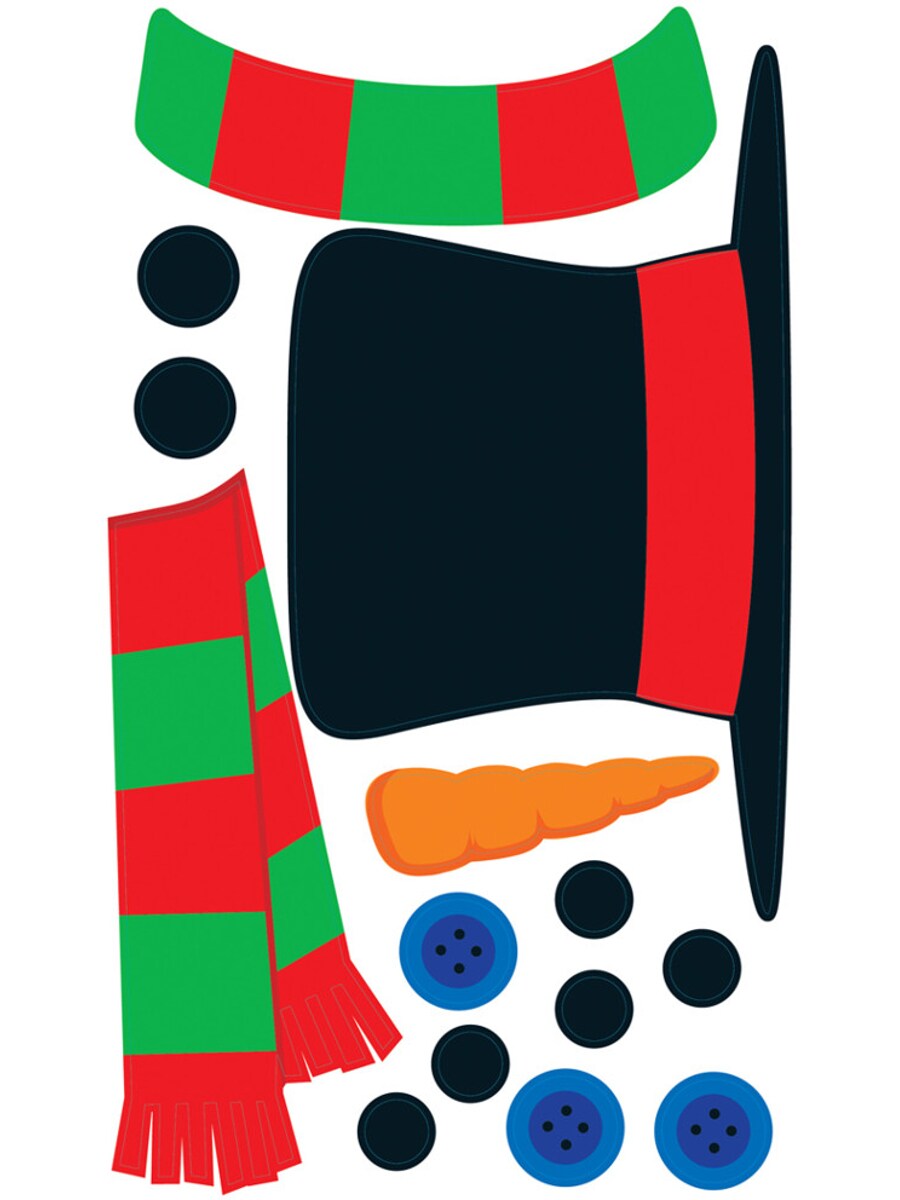 Create-A-Snowman Peel 'N Place Party Wall Clings Holiday Decoration