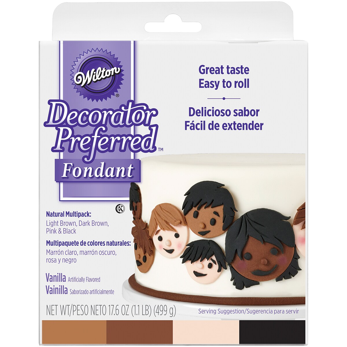 Wilton Decorator Preferred Fondant 4.4oz 4/Pkg-Natural