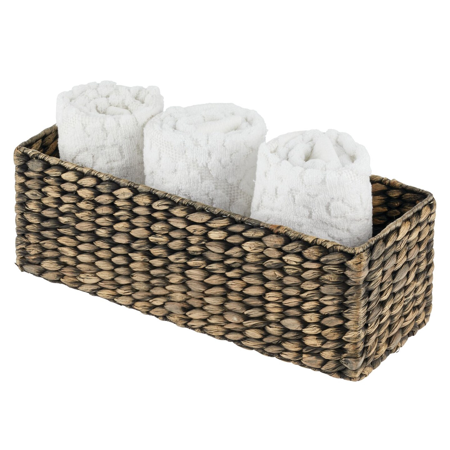 Toilet Paper Basket Natural Woven Bathroom Storage Organizer Basket Wicker  Decorative Toilet Roll Holder Tank Basket(Water Hyacinth)