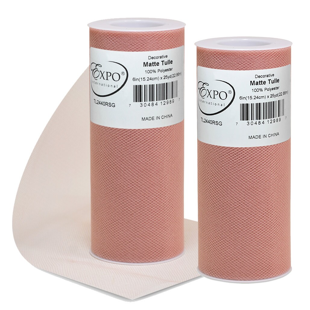 Pack of 2 Decorative Matte Tulle Spool of 6 Inch X 25 Yards