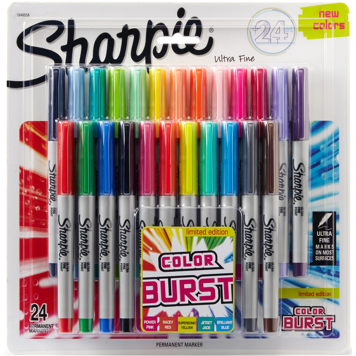 Sharpie Color Burst Ultra Fine Permanent Markers 24/Pkg-Assorted 