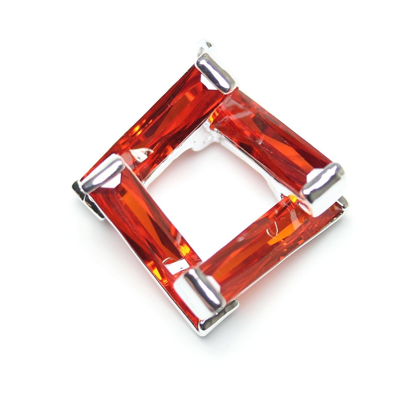 Ruby Red Cubic Zirconia Twisted Cube Mm Pendant Michaels