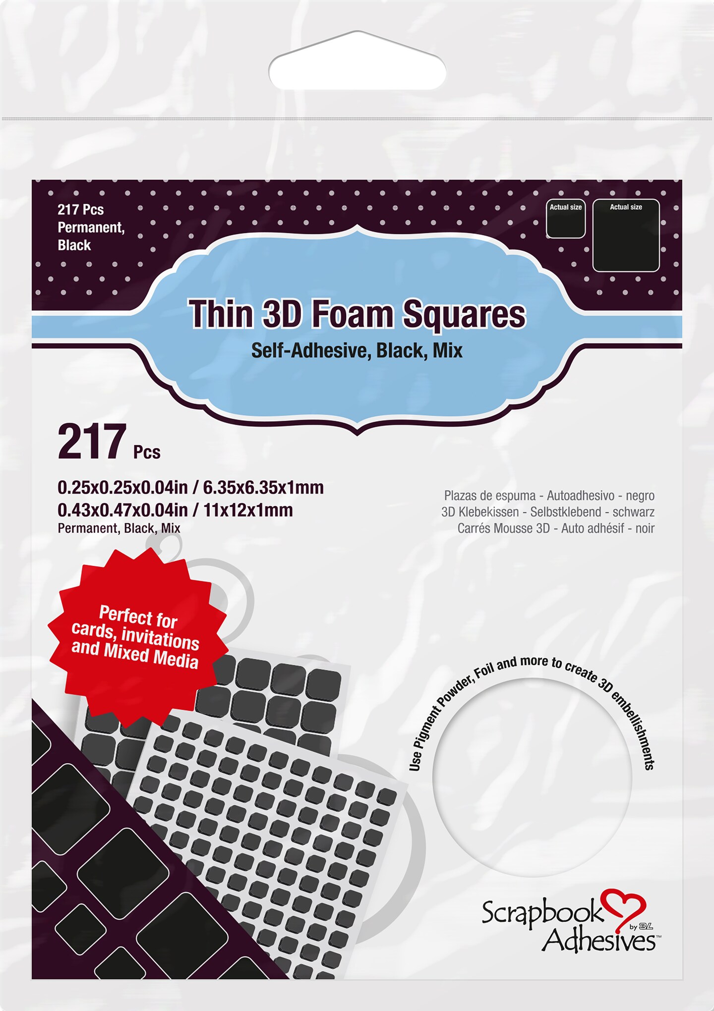 Scrapbook Adhesives Thin 3D Adhesive Foam Squares 217/Pkg