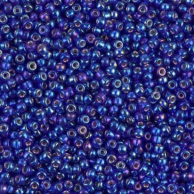 Miyuki 11 Round Seed Bead, 11-1020, Silver Lined CobaLight AB, 13 grams