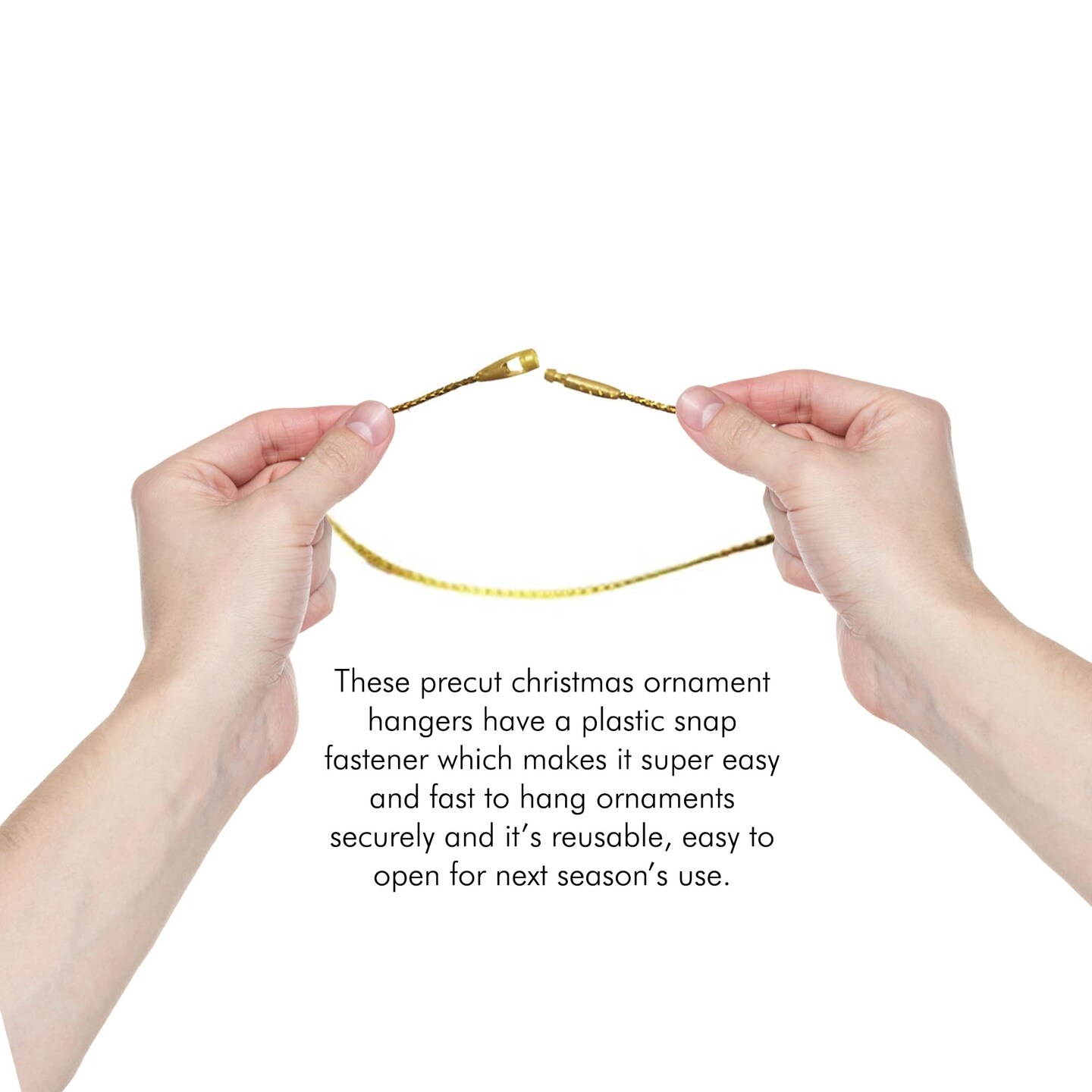 PH PandaHall 800pcs Christmas Ornament String, Hanger String with Snaps  Xmas Tree Ornament Hooks Precut Ribbon Ornament Hangers Snap Locking String