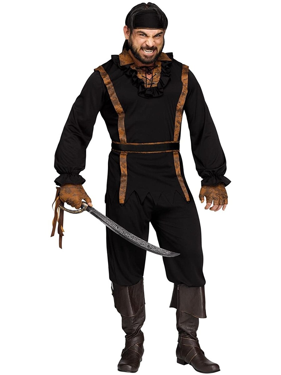 Dreaded Dark Death Pirate Men&#x27;s Costume Standard 33-42