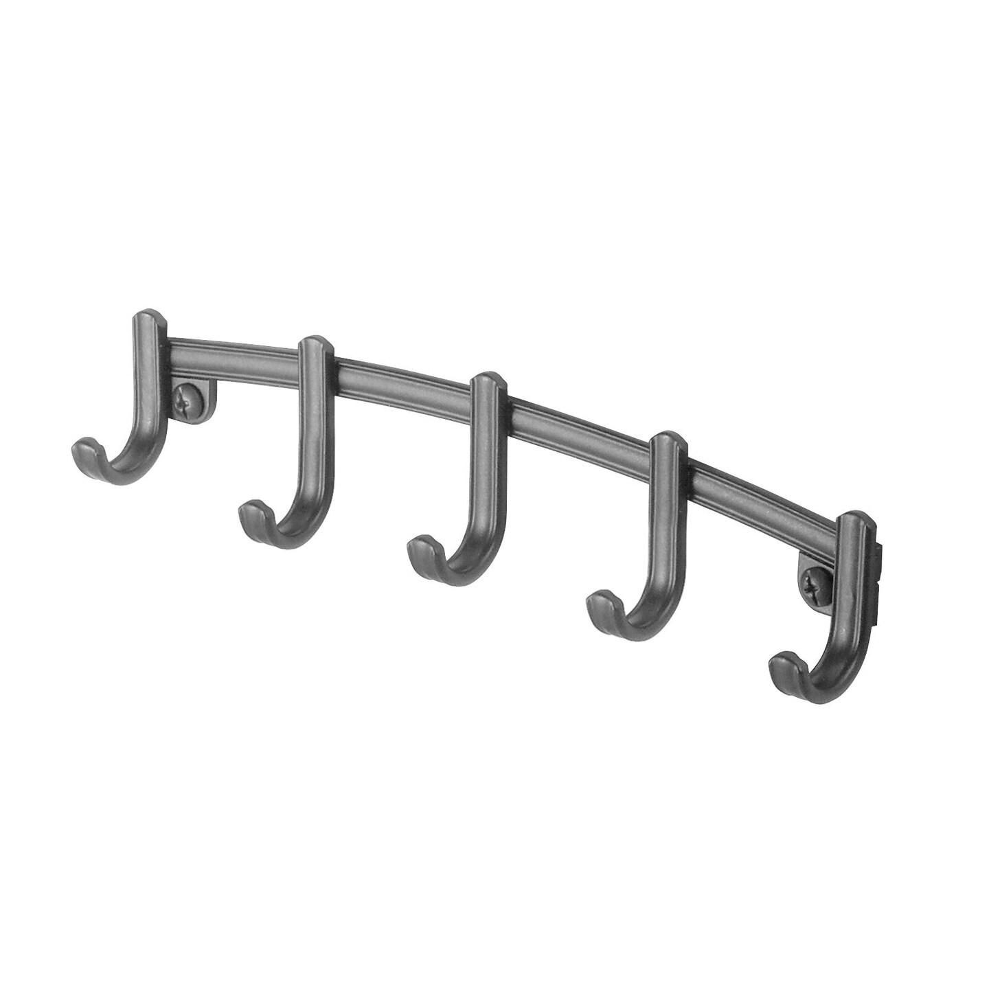 mDesign Small Wall Mount Key Ring Holder Hook Rack with 5 Hooks