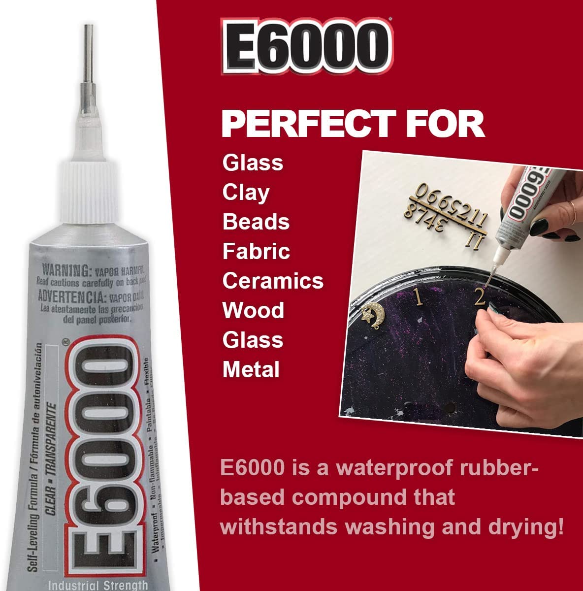 E6000 1-Ounce Tube, Adhesive, Precision Tips, Pixiss Wooden Dotting Stylus Pens