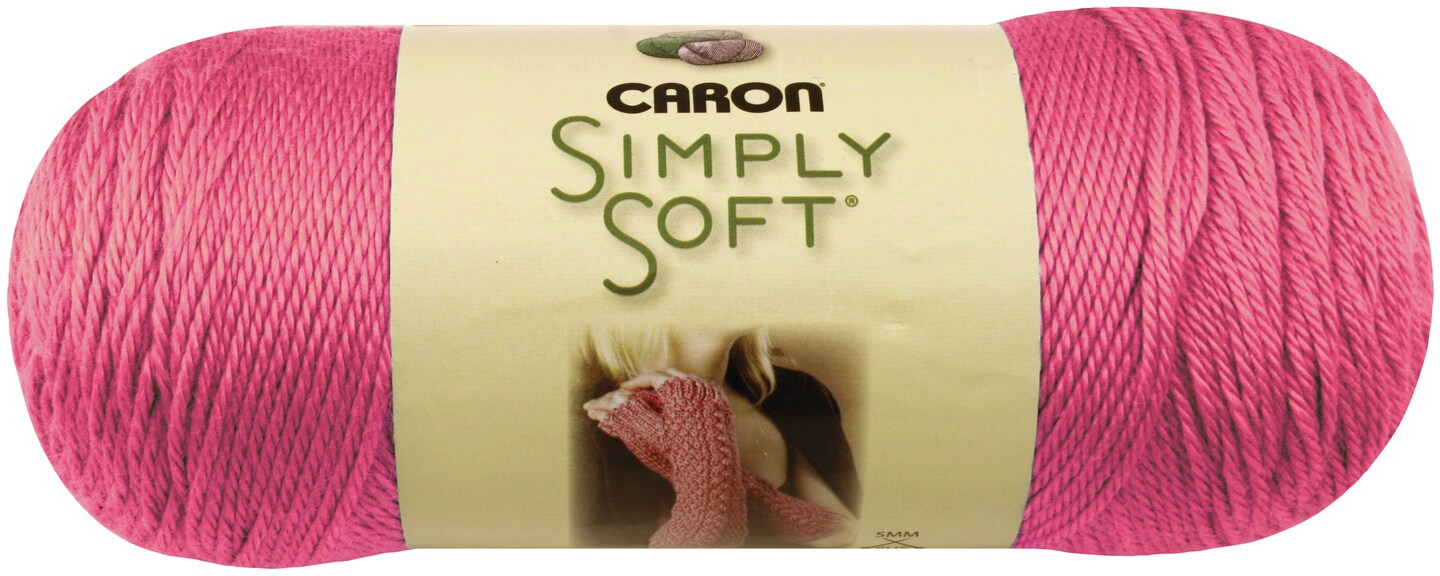 Caron Simply Soft 4 Medium Acrylic Yarn, Soft Pink 6oz/170g, 315 Yards (3  Pack) 