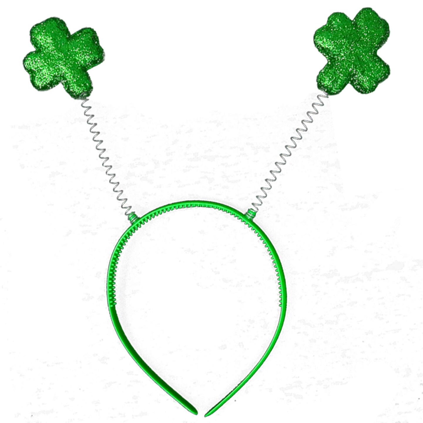 Glitter Shamrock Headband Boppers - St Patricks Day Irish Green Shamrock Head Band Party Favors Supplies Accessories - 6 Pieces &#x2026;