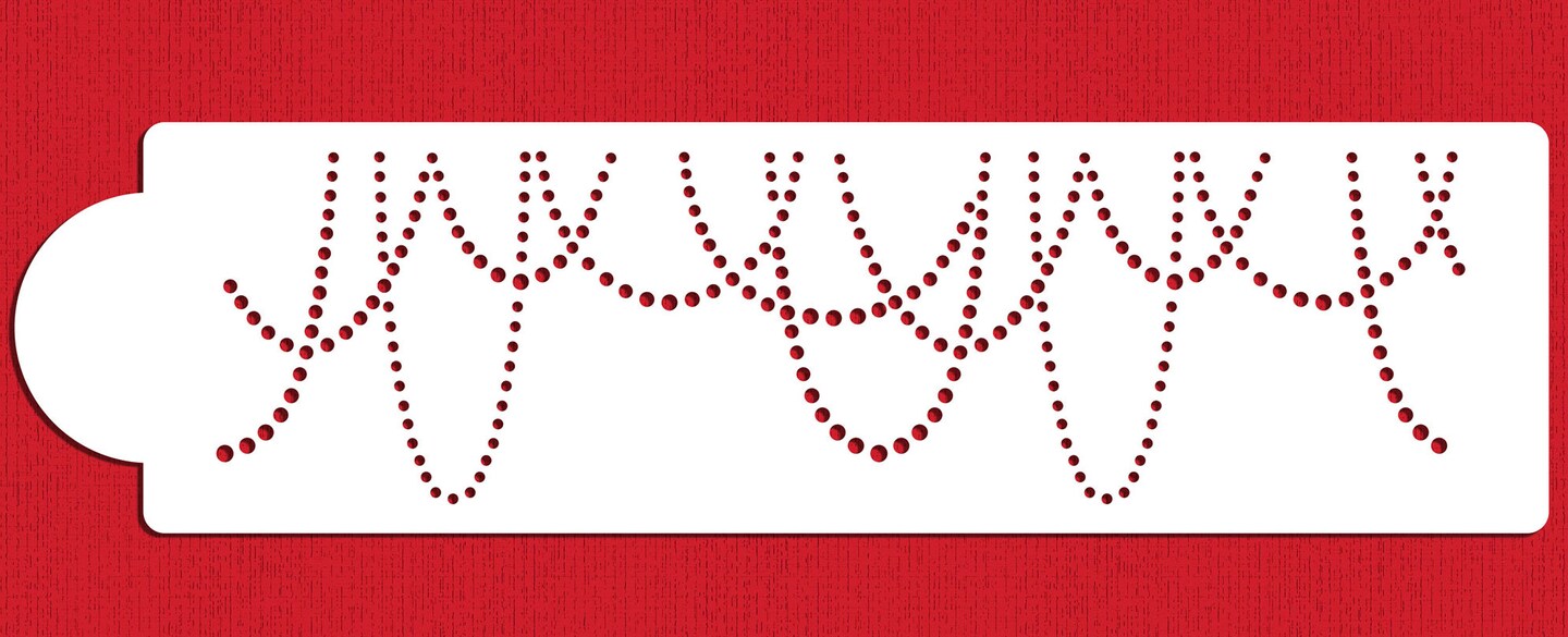 Draping Pearls Cake Stencil | C920 by Designer Stencils | Cake Decorating Tools | Baking Stencils for Royal Icing, Airbrush, Dusting Powder | Reusable Plastic Food Grade Stencil for Cakes | Easy to Use &#x26; Clean Cake Stencil
