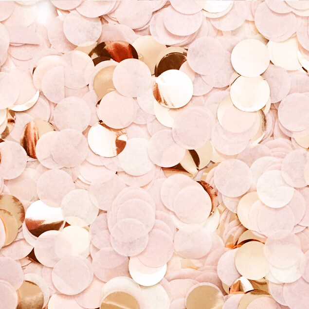 Jumbo Confetti Balloon - Blush &#x26; Rose Gold