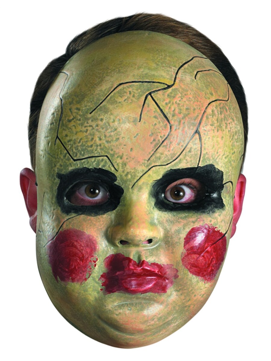New Scary Halloween Costume Adult's Smeary Doll Face Mask Facemask