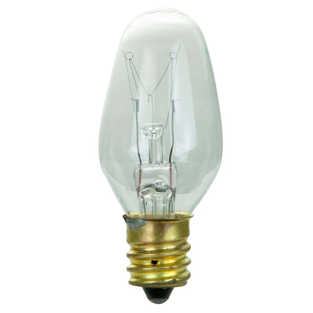 25Pk - Sunlite 4w 120v E12 Candelabra Base Clear 2600k C7 Night Light Bulb