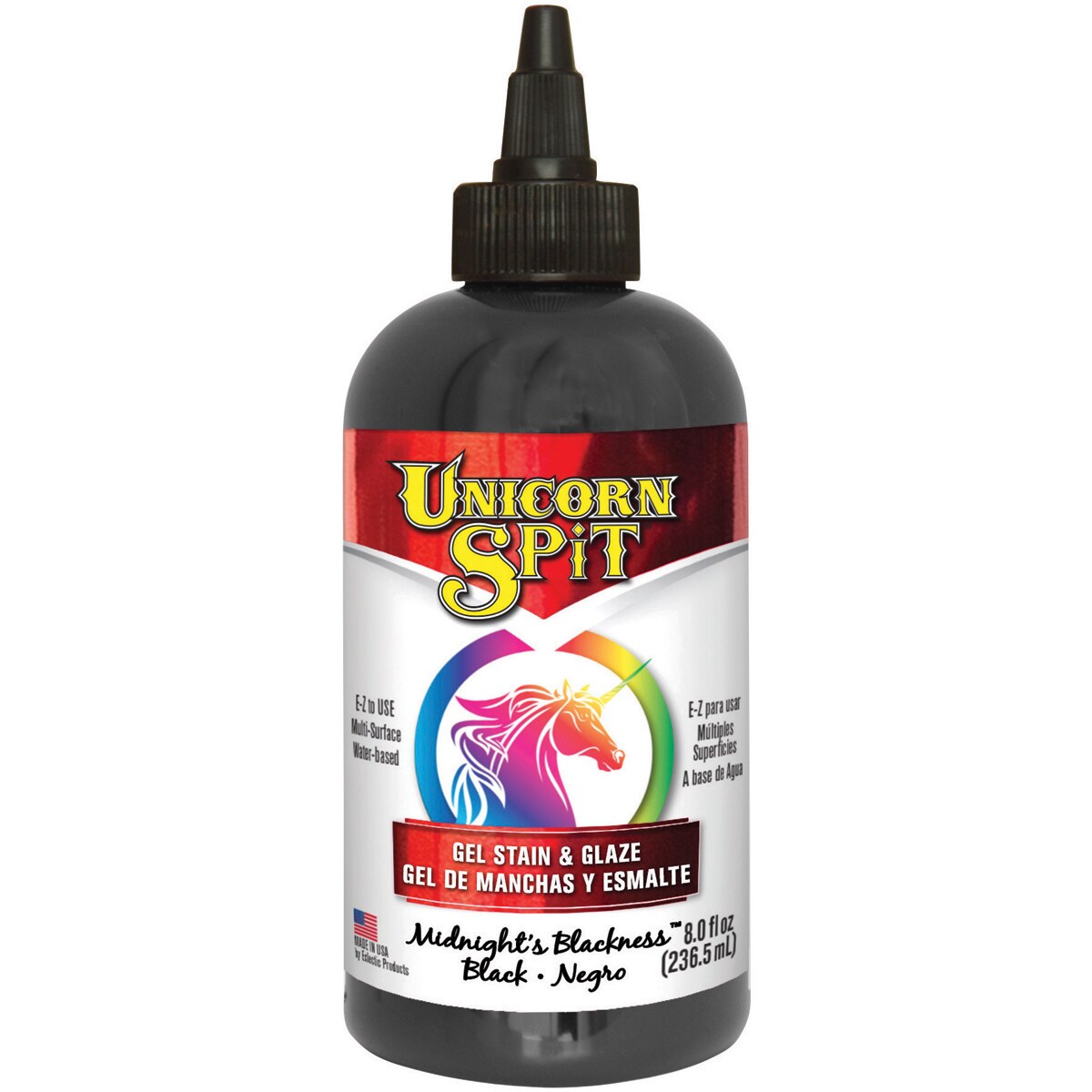 Unicorn Spit Wood Stain &#x26; Glaze 8oz-Midnight&#x27;s Blackness