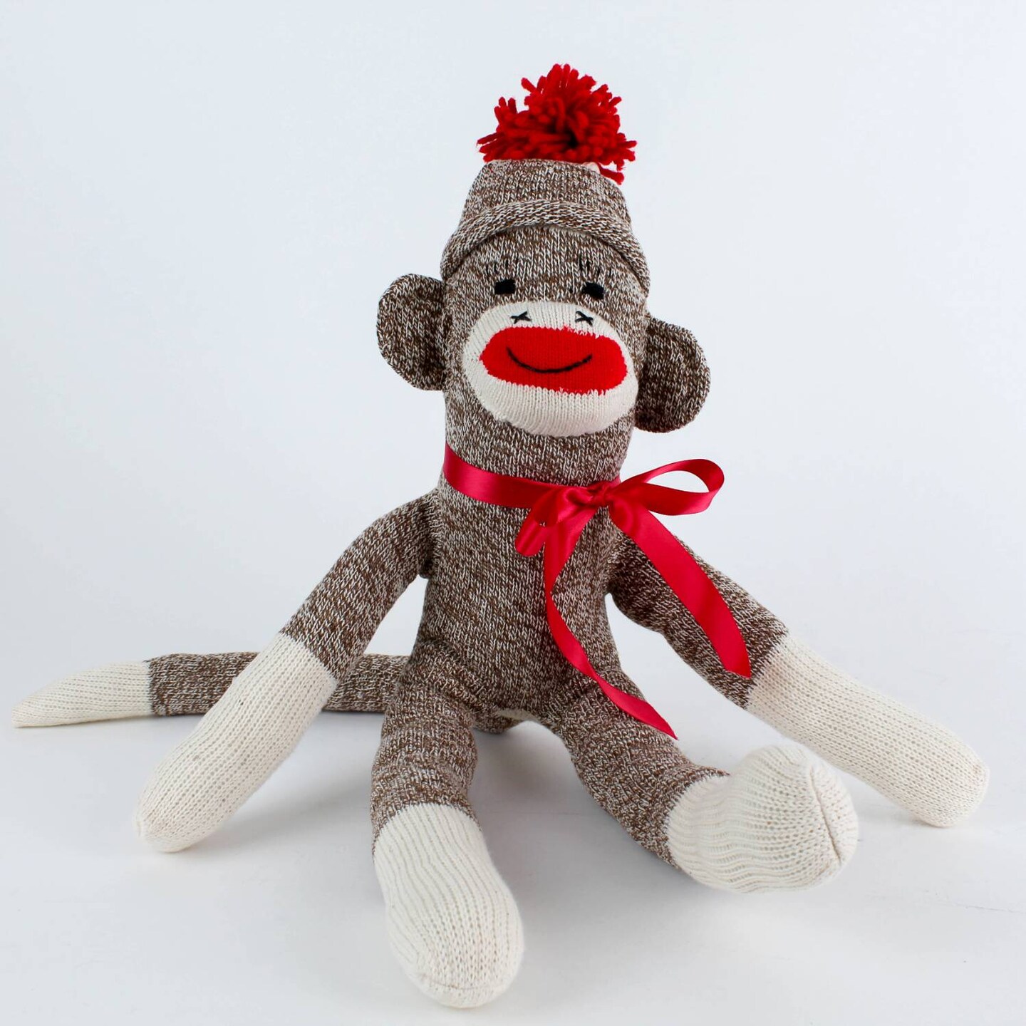 Lehman&#x27;s Stuffed Monkey Rockford Red Heel Handmade 24 inch Brown