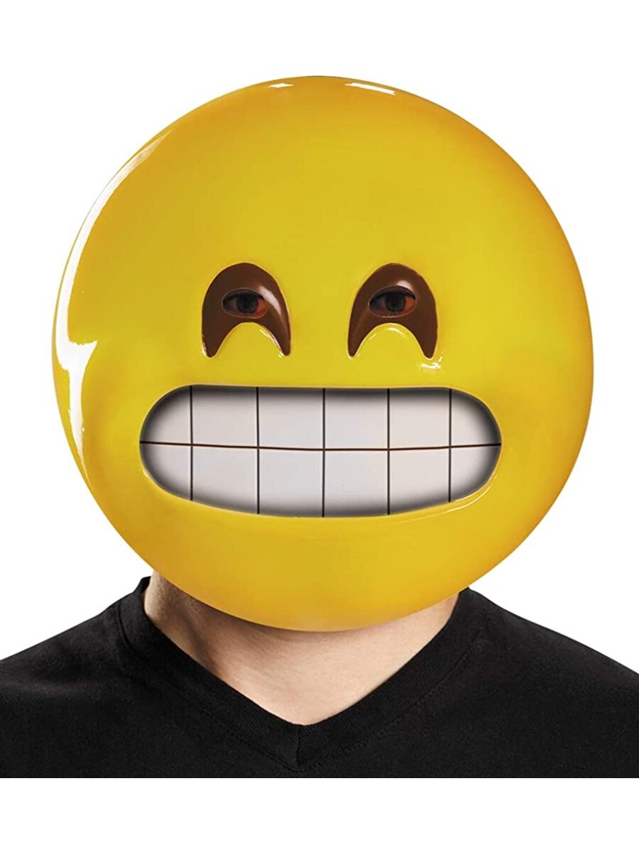 Funny Grinning Emoji Face Mask Costume Accessory