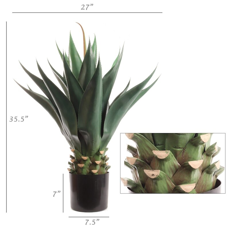 Stunning 35.4" Artificial Agave Plant - Enhance Your Home Decor with Nature, Floral Home by Artificial Flowers