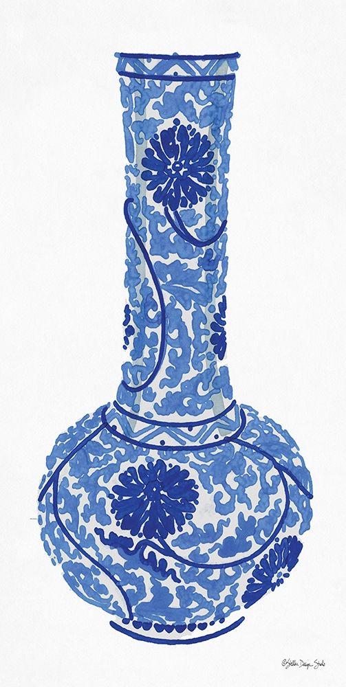 Blue and White Vase 1 Poster Print by Stellar Design Studio Stellar Design Studio # SDS278