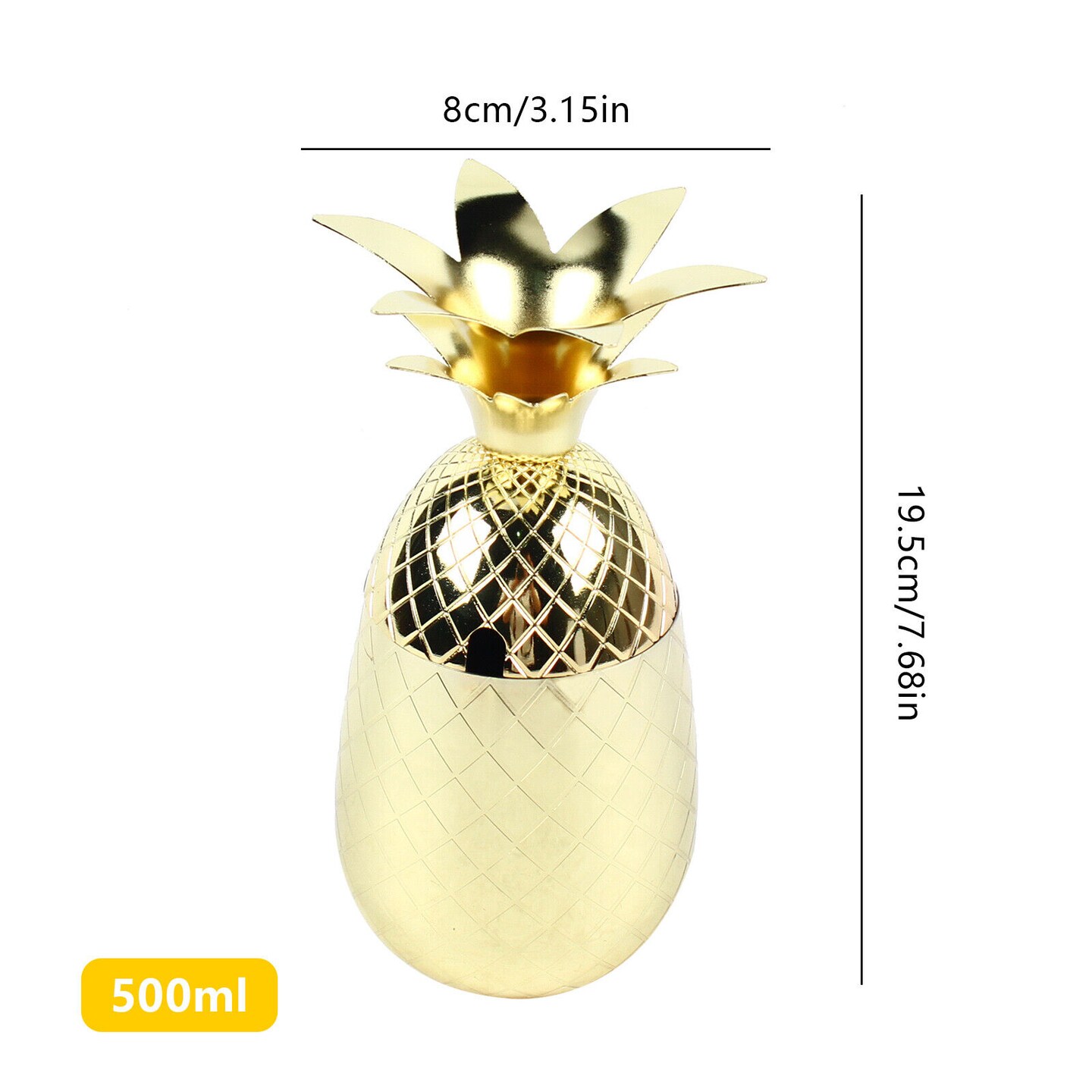 Kitcheniva Stainless Gold Pineapple Tumbler Cup