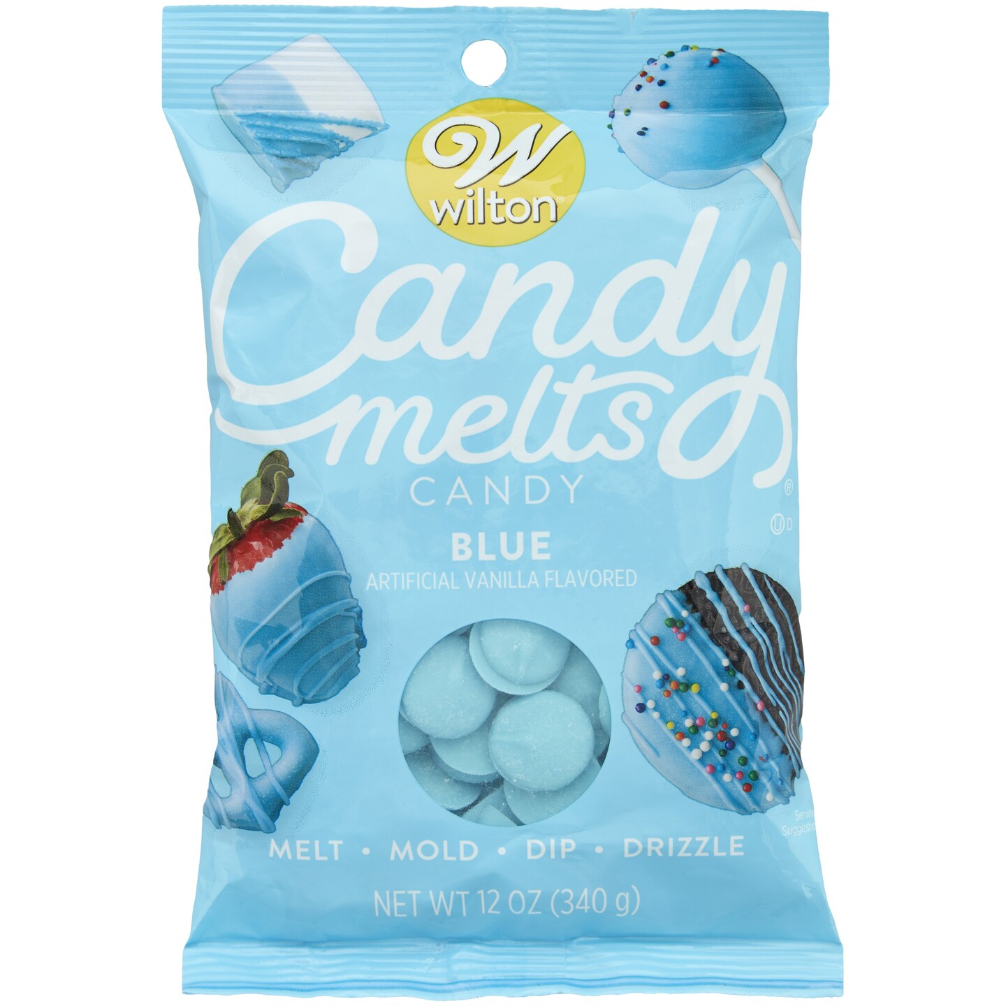 Wilton Candy Melts Flavored 12oz-Blue, Vanilla