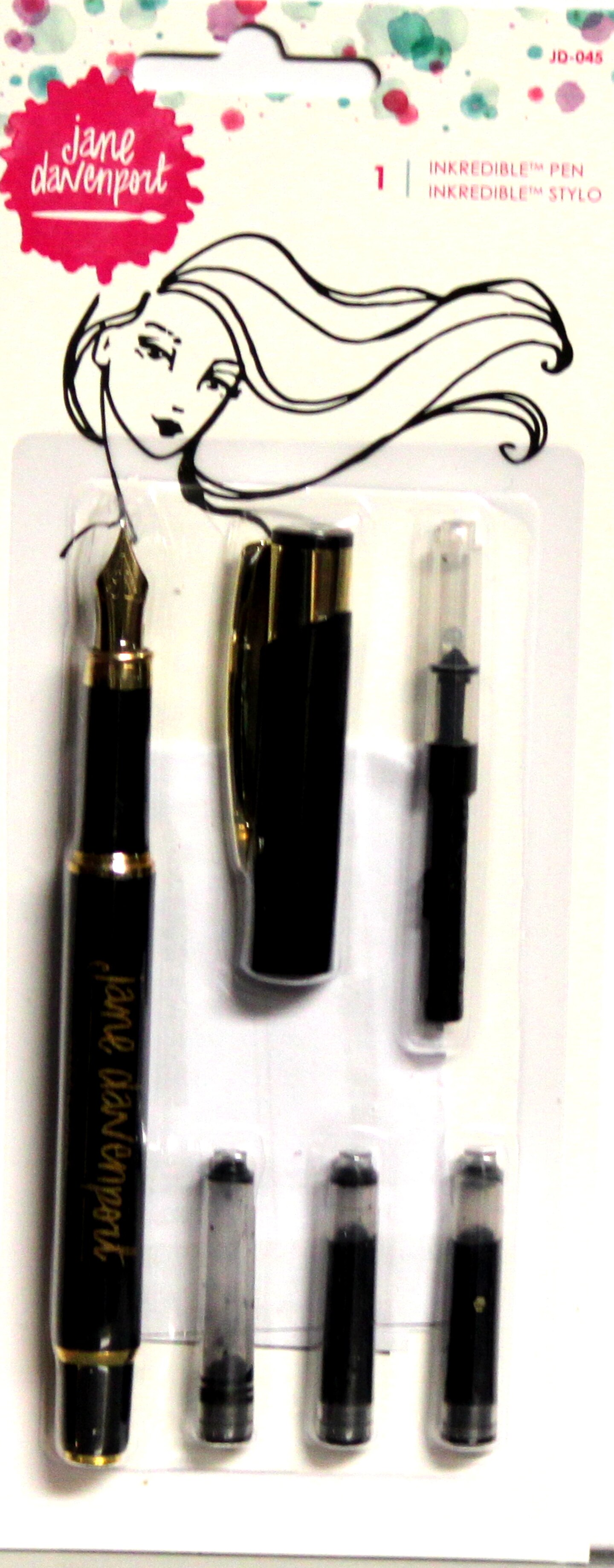 Jane Davenport Inkredible Fountain Pen Kit-Black