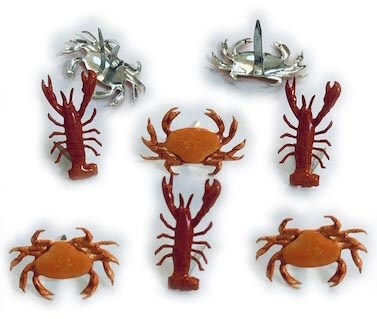 Eyelet Outlet Shape Brads 12/Pkg-Crab &#x26; Lobster