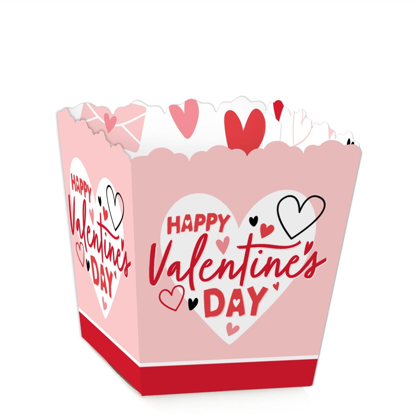 Big Dot of Happiness Happy Valentine's Day - Party Mini Favor Boxes - Valentine Hearts Party Treat Candy Boxes - Set of 12