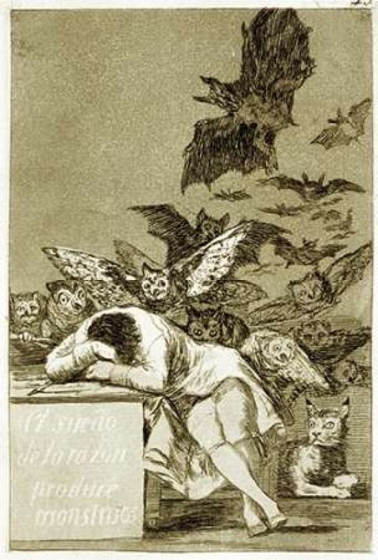 The Sleep of Reason Produces Monsters - Los Caprichios Poster Print by Francisco De Goya - Item # VARPDX264782