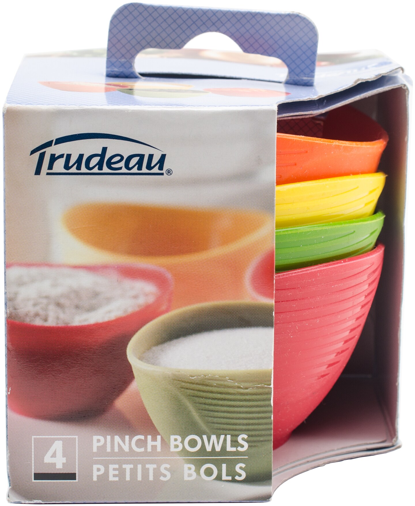Trudeau Silicone Pinch Grip Bowls Set Of 4-Red, Green, Yellow & Orange