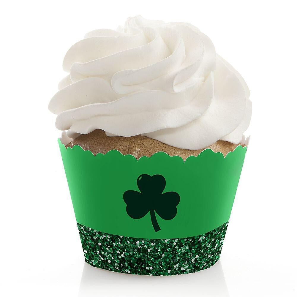 Big Dot of Happiness St. Patrick&#x27;s Day - Saint Paddy&#x27;s Day Party Decorations - Party Cupcake Wrappers - Set of 12