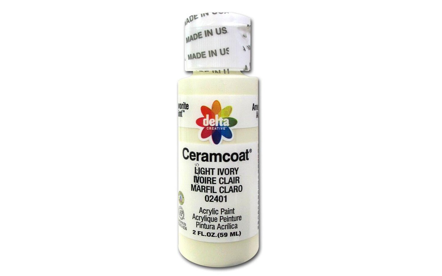 Delta Creative™ Ceramcoat® Acrylic Paint - Light Ivory, 2 fl oz