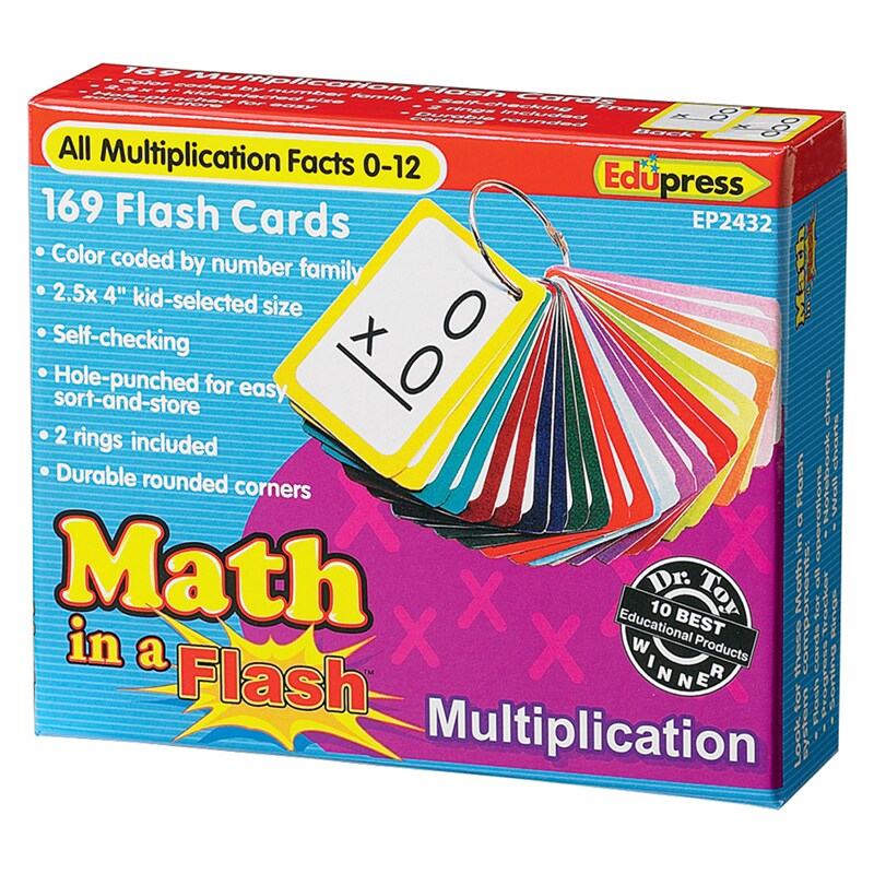 Math in a Flash&#x2122; Color-Coded Multiplication Flash Cards, 169 Cards