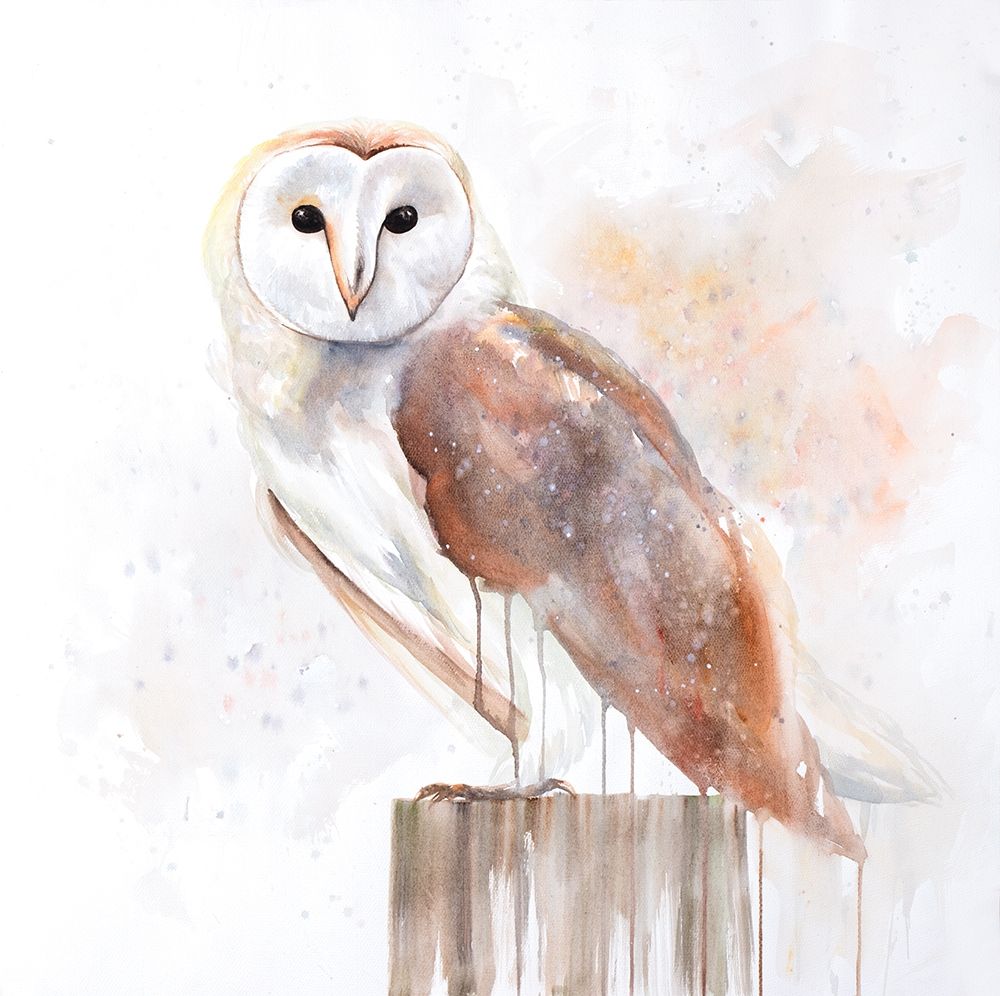 Snow Owl On A Log Poster Print by Atelier B Art Studio - Item # VARPDXBEGANI386