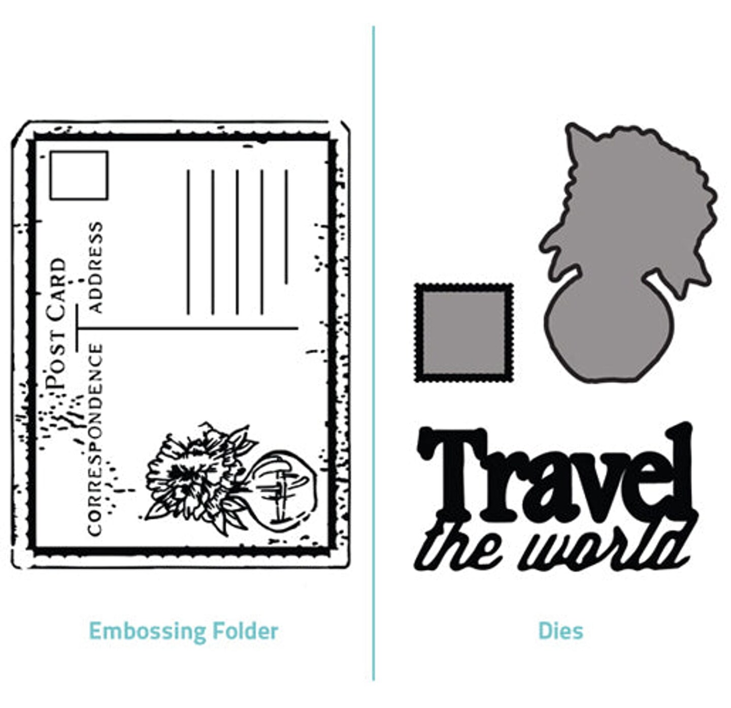 Ultimate Crafts Embossing Folder 2 in 1 set - Travel the World