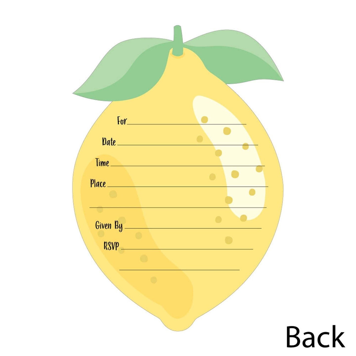 Big Dot of Happiness So Fresh - Lemon - Shaped Fill-in Invitations - Citrus Lemonade Party Invitation Cards with Envelopes - Set of 12