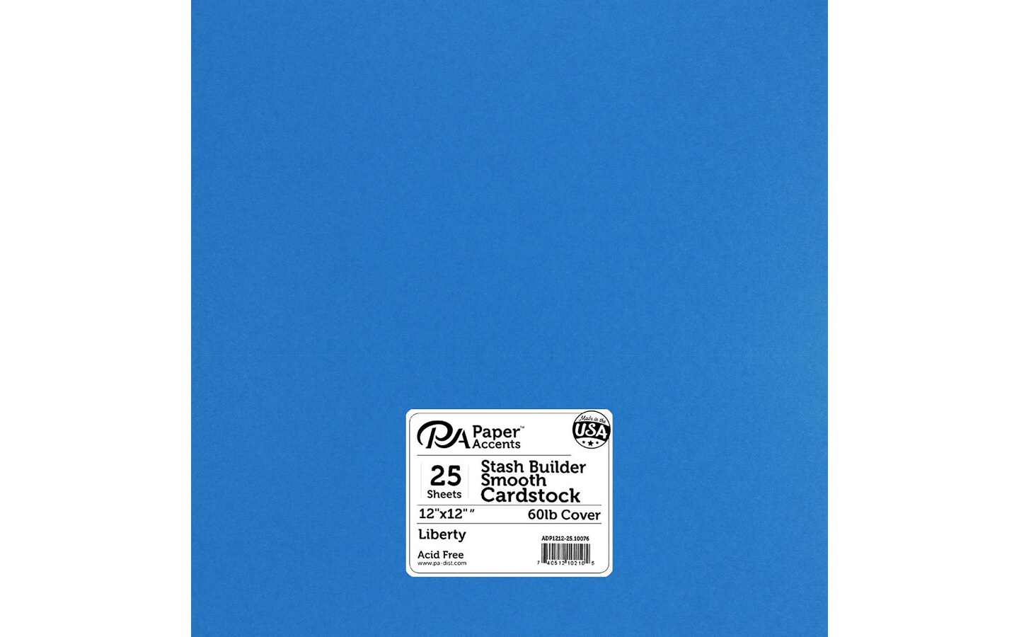 PA Paper Accents Stash Builder Cardstock 12&#x22; x 12&#x22; Liberty, 60lb colored cardstock paper for card making, scrapbooking, printing, quilling and crafts, 25 piece pack